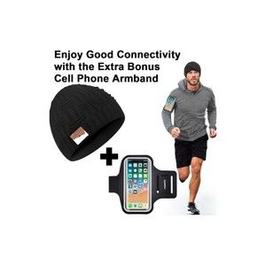 GoldWorld Bluetooth Dark Gray Beanie Hat w/Black Armband